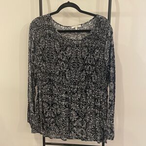 Maurices Black and White Floral Blouse